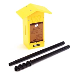 Recycled Plastic Yellow Butterfly House, Pole Mounted