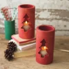 Red Clay Holiday Tree Luminaries, Set of 6