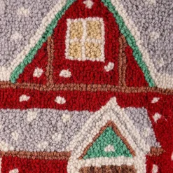 Red House Hand-Hooked Wool Pillow