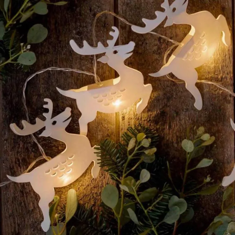 Reindeer LED Lighted Paper Garland