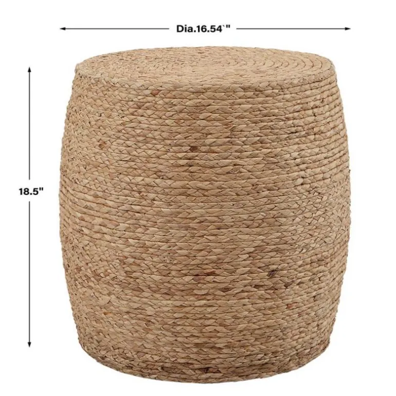 Resort Straw Wrap Accent Stool
