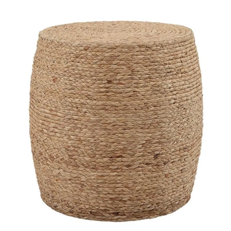 Resort Straw Wrap Accent Stool