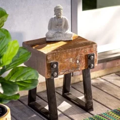 Richland Indoor/Outdoor Reclaimed Wood Stool/Side Table