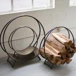 Round Metal Firewood Racks, Set of 3