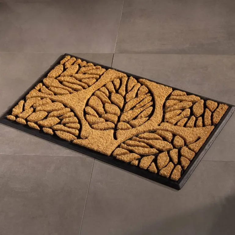 Rubber and Coir Leaf Doormat