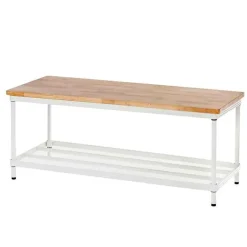Rubberwood Entryway Bench (white)