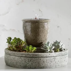 Rustic Spa Tabletop Fountain w/ Planter