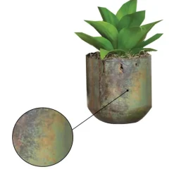 Rustic Verdigris Iron Planters, Set of 3