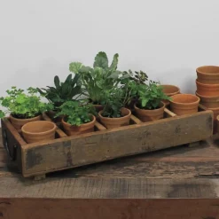 Rustic Wood Caddy with 10 Cups