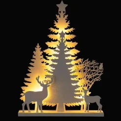 Scandinavian-Inspired Wooden LED Forest Scene