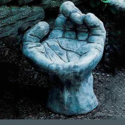 Sculpted Hand Birdbath