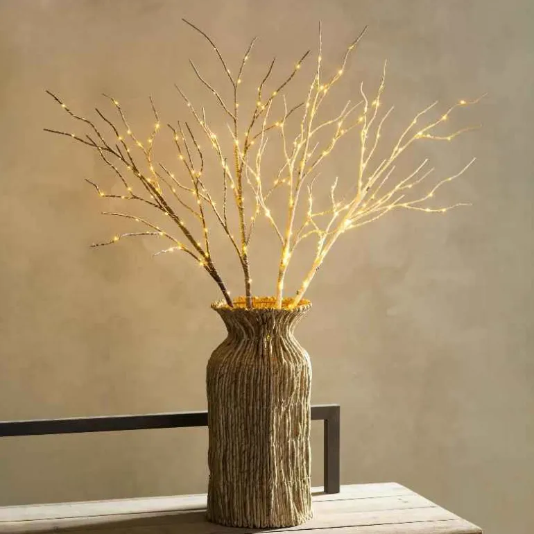Set of 2 Connected Indoor/Outdoor Lighted Birch Branches - Brown