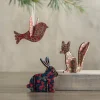 Set of 3 3D Woodcut Decorations - Fox, Bunny, Dove