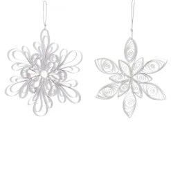 Set of 2 Paper Flower Ornaments, 4