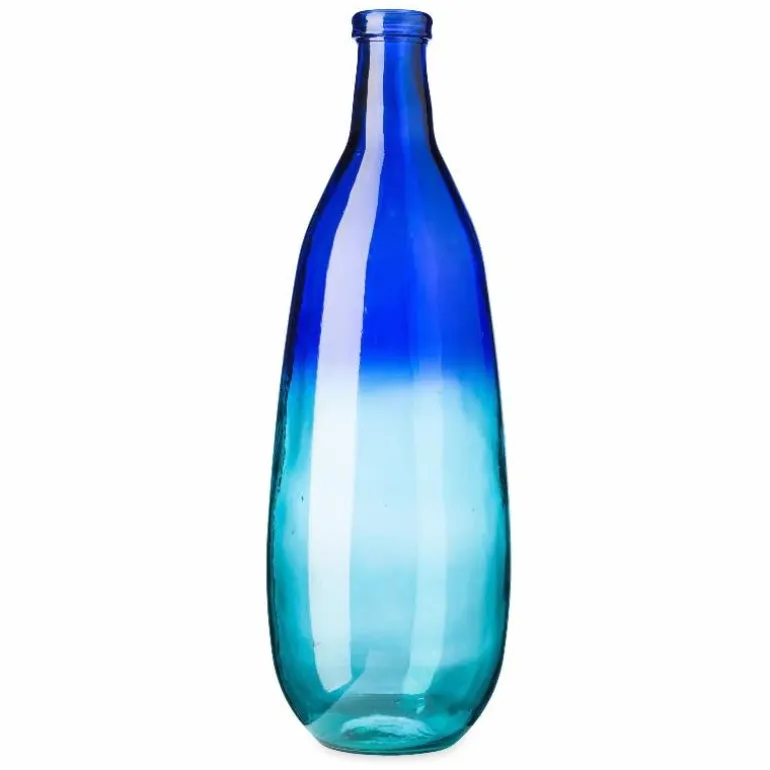 Slender Blue Ombre Glass Vase, 30"H