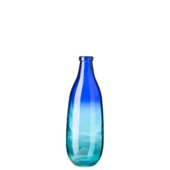 Slender Blue Ombre Glass Vase, 16.25"H