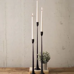Slim Iron Candle Holders, Set of 3