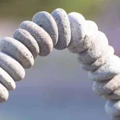 Small River Stone Oval Garden Sculpture on Stand