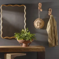 Smiling Terracotta Sun Hanging Wall Art