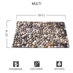 Smooth River Rock Stone Floor Mat, Indoor/ Outdoor - Multi
