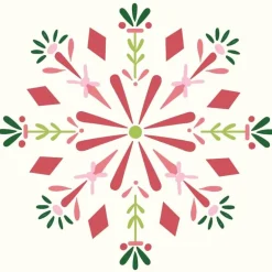 Snowflake Pattern Hooked Wool Pillow, 16