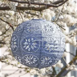 Soji Stella Boho Globe Solar Lantern - Blue