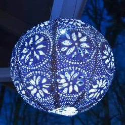 Soji Stella Boho Globe Solar Lantern - Blue