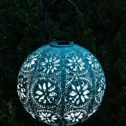 Soji Stella Boho Globe Solar Lantern - Emerald