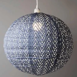 Soji Stella Nova Boho Indoor/Outdoor Tyvek Pendant Lamp, 18" (blue)