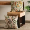 18" sq. Chambray Botanical Pillows, set of 2