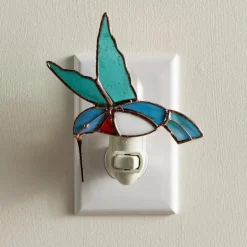 Stained Glass Hummingbird Nightlight