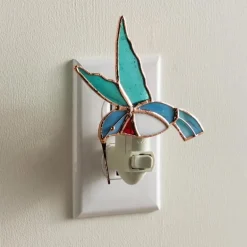 Stained Glass Hummingbird Nightlight