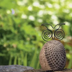 Stenciled Owl Riverstone Critter