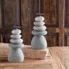 5-Stone Cairn Candle Holders, Set of 2