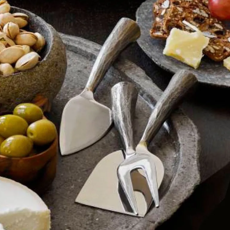 Stone Faux Bois Cheese Knife Gift, Set of 3