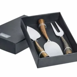 Stone Faux Bois Cheese Knife Gift, Set of 3