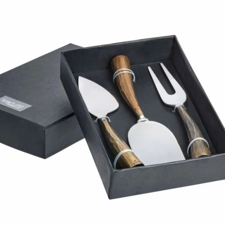 Stone Faux Bois Cheese Knife Gift, Set of 3