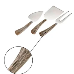 Stone Faux Bois Cheese Knife Gift, Set of 3