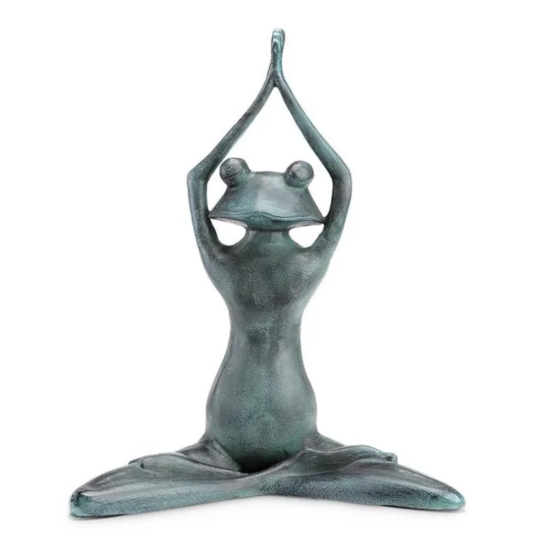 Stretching Yoga Frog Garden Sculpture