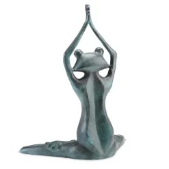 Stretching Yoga Frog Garden Sculpture