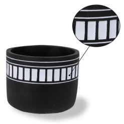 Striped Band Cement Cachepot, Set of 3