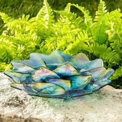 Succulent-Shaped Glass Bird Bath