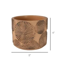 Sunburst Cement Small Cachepot, Set of 3