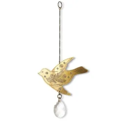 Surya Bird Engraved Brass Suncatcher