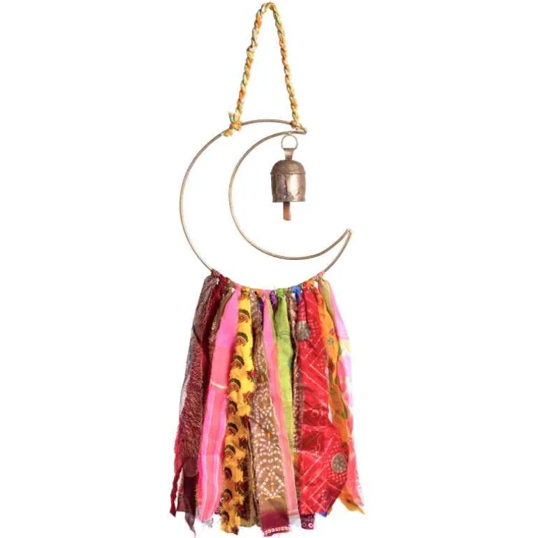 Swapna Moon Bell Dream Chime with Upcycled Sari