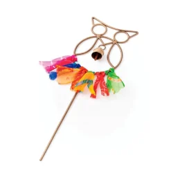 Swapna Owl Bell Garden Stake With Upcycled Sari