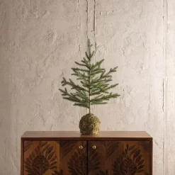 Tabletop Tree with Weighted Moss Ball Base, 23"H