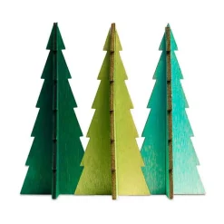 Tannenbaum Tabletop Wood Christmas Tree, Set of 3 - Green