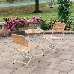 Tavernier Wicker Folding Outdoor Bistro Set