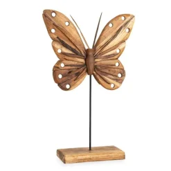 Teak Butterfly Accent on Stand